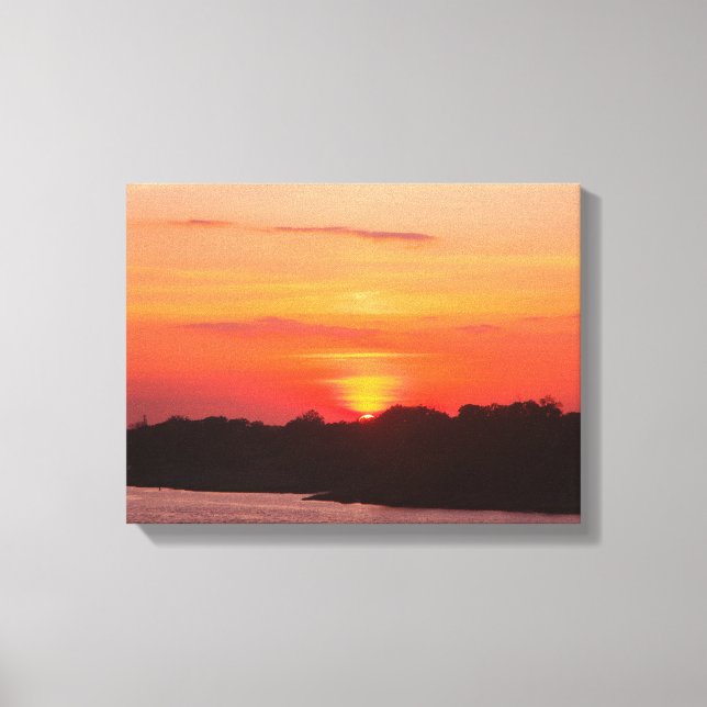Impresión en lienzo del atardecer del río Savannah (Anverso)