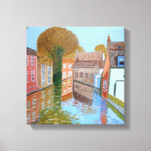Impresión en lienzo del canal de Brujas