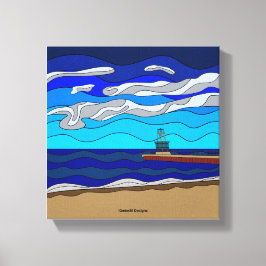 Impresión en lienzo del lago Michigan (10"x10")