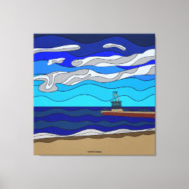 Impresión en lienzo del lago Michigan (40"x40")