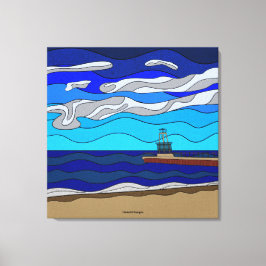 Impresión en lienzo del lago Michigan (76x76 cm)