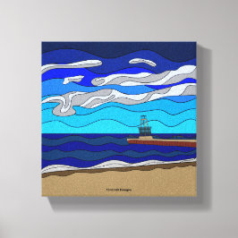 Impresión en lienzo del lago Michigan (8"x8")