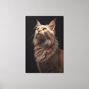 Impresión en lienzo del retrato de felino majestuo