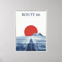 Impresión en lienzo enmarcado de la Ruta 66