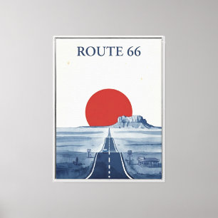 Impresión en lienzo enmarcado de la Ruta 66
