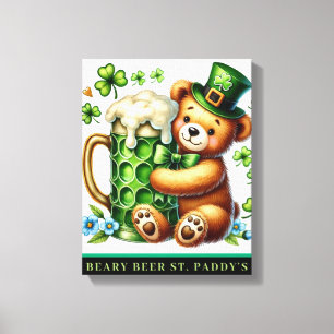 Impresión en lienzo estirado BEARY BEER ST. PADDY'