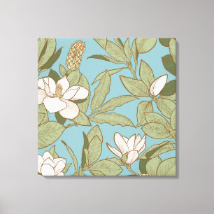 Impresión en lienzo estirado con patrón de magnoli