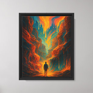 Impresión en lienzo estirado de arte de fuego onír