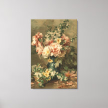 Impresión en lienzo estirado de arte floral de nat