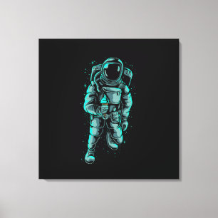 Impresión en lienzo estirado de astronauta comiend