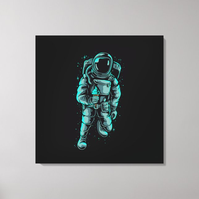 Impresión en lienzo estirado de astronauta comiend (Anverso)