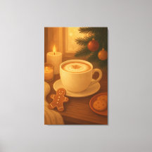 Impresión en lienzo estirado de café navideño acog