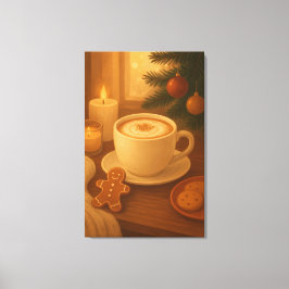 Impresión en lienzo estirado de café navideño acog