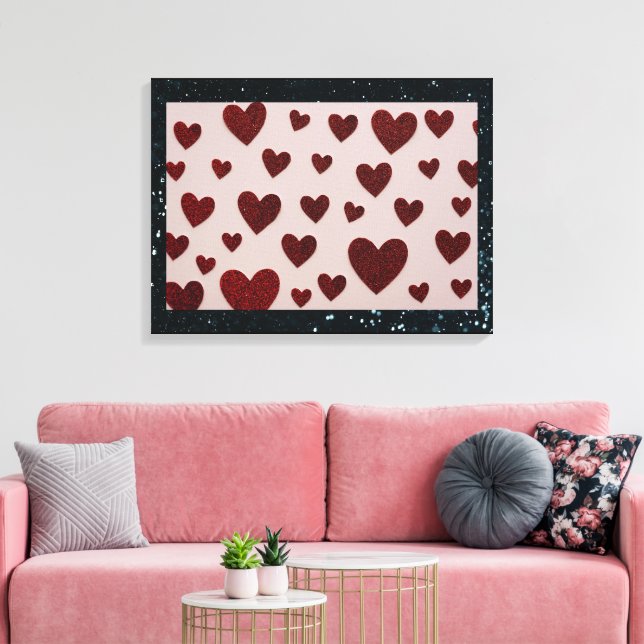 Impresión en lienzo estirado de corazones (Insitu (Sala de estar))
