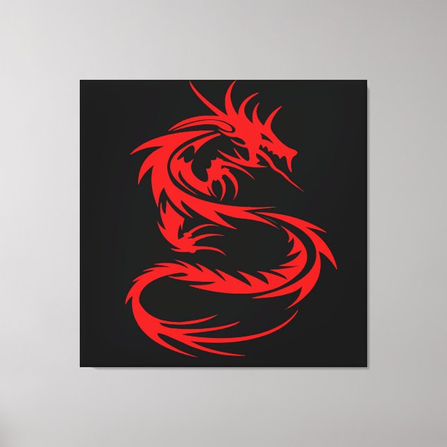 Impresión en lienzo estirado de Dragón Rojo (Anverso)