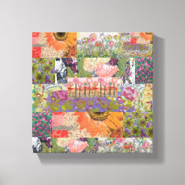 Impresión en lienzo estirado de flores múltiples a