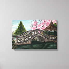 Impresión en lienzo estirado de jardín japonés
