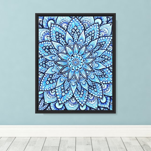 Impresión en lienzo estirado de mandala a lápiz de (Insitu (piso de madera))
