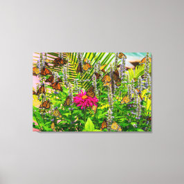 Impresión en lienzo estirado de mariposas monarca