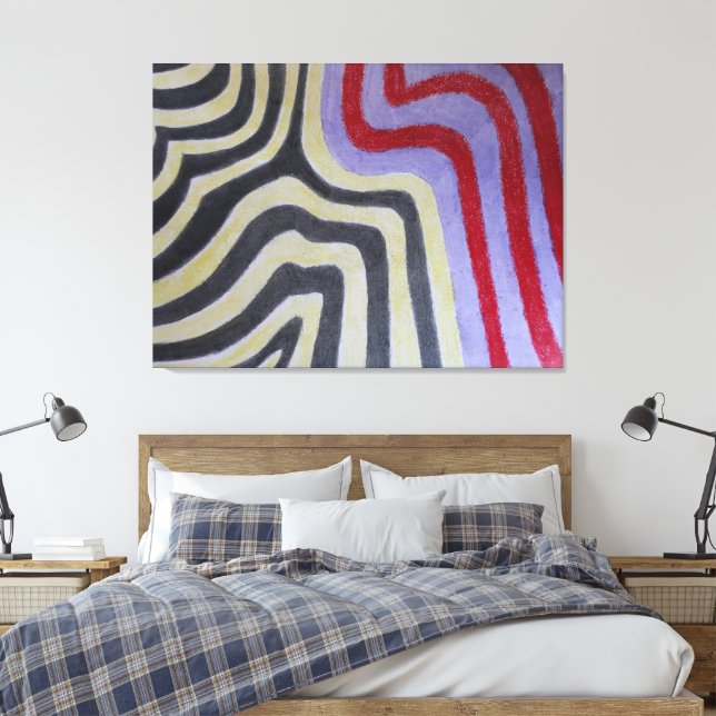 Impresión en lienzo estirado de olas coloreadas (Insitu(Dormitorio))