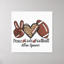 Impresión en lienzo estirado de Paz, Amor, Fútbol