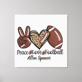 Impresión en lienzo estirado de Paz, Amor, Fútbol