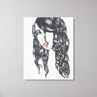 Impresión en lienzo estirado de Sharpie Girl (Medi