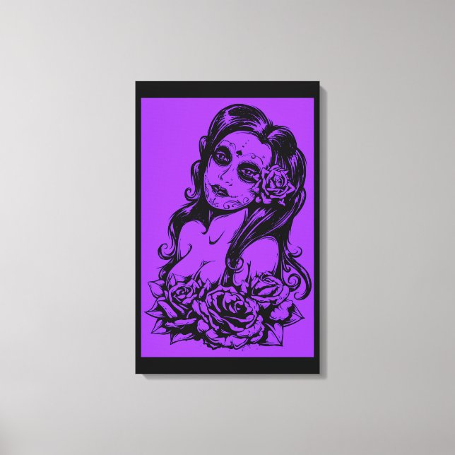 Impresión en lienzo estirado Dead Face Purple & Bl (Anverso)