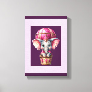Impresión en lienzo estirado Elefante Morado Claro