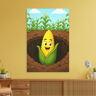 Impresión en lienzo estirado Happy Corn Undergroun