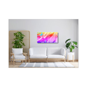 Impresión en lienzo estirado moderno rosa azul roj