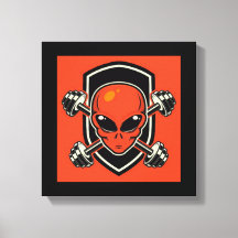 Impresión en lienzo estirado Red Alien Gym