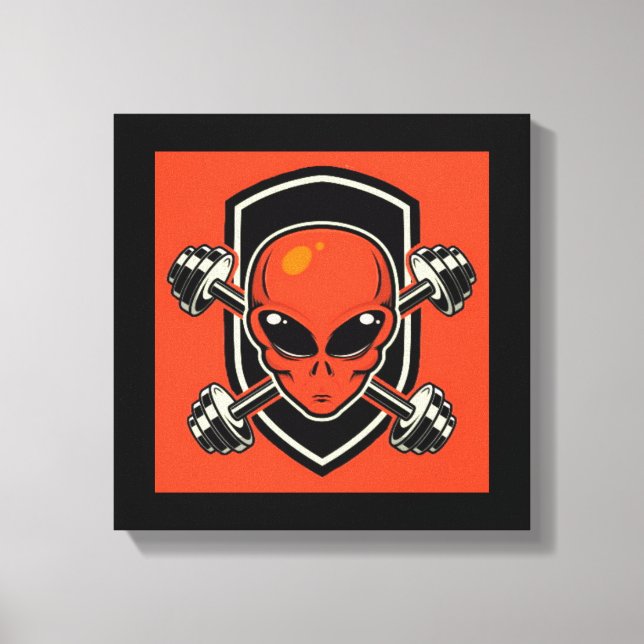 Impresión en lienzo estirado Red Alien Gym (Anverso)