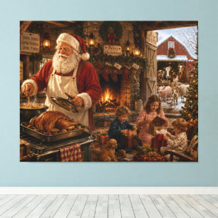 Impresión en lienzo estirado Santa Claus cocinaDes