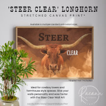 Impresión en lienzo estirado 'Steer Clear' Longhor