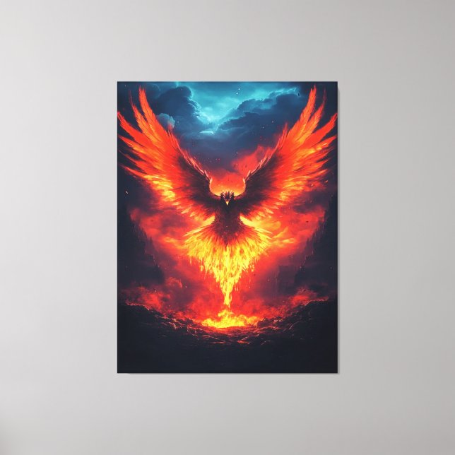 Impresión en lienzo Fénix de Fuego Ascendiendo (Anverso)