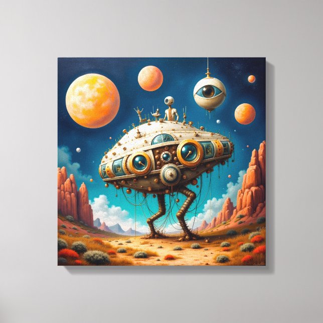 Impresión en lienzo (nave espacial de dos patas) (Anverso)