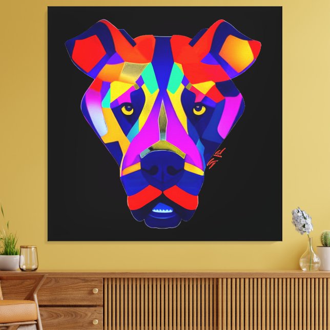 Impresión en lienzo negro del perro de Alexander (Insitu (Sala de estar))