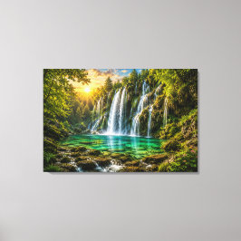Impresión en lienzo paraíso de cascada esmeralda