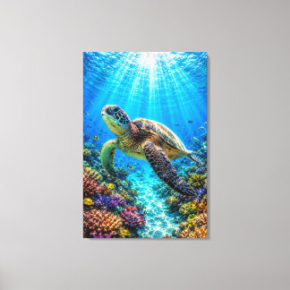 Impresión en lienzo Paraíso de Tortugas Marinas