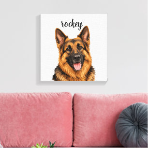 Impresión en lienzo personalizada de perro pastor
