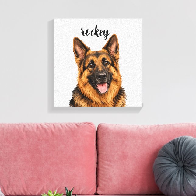 Impresión en lienzo personalizada de perro pastor  (Insitu (Sala de estar))
