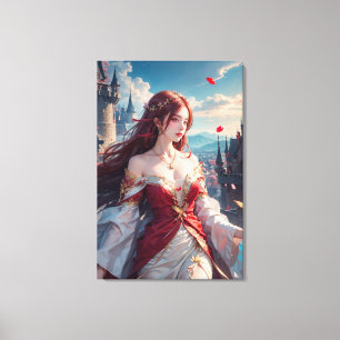 Impresión en lienzo Princesa Roja Anime Fantasía C