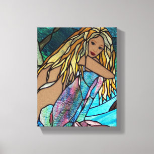 Impresión en lienzo - Sirena de vidrio pintado con