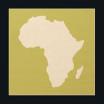 Impresión En Madera África Audaz de Khaki<br><div class="desc">El esquema del mapa de África con colores contrastantes en la paleta "Safari" de Emporio Moffa,  inspirada en la audaz aventura y salvaje del continente.</div>