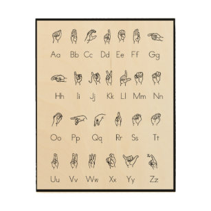 Impresión En Madera Alfabeto de la lengua Rótulo americana Wood Wall A