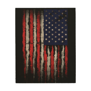 Impresión En Madera Bandera de los Estados Unidos