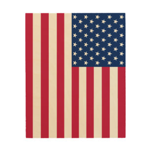 Impresión En Madera Bandera estadounidense de EE. UU. estrena tiras de
