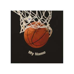 Impresión En Madera Basketball Your Name
