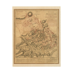 Impresión En Madera Batalla del mapa 1784 de la revolución americana